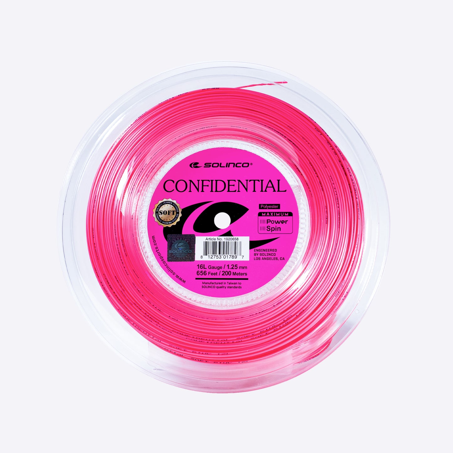 Solinco Confidential Soft 1.25/16L String Pink